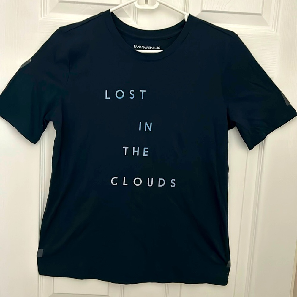 Banana Republic “lost in clouds” navy t shirt